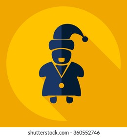 Flat modern design with shadow  Icon Santa Claus