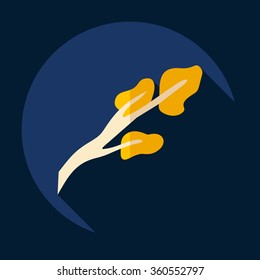 Flat modern design with shadow Icon  tree branch
