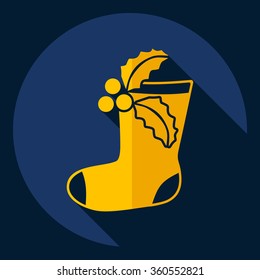 Flat modern design with shadow  Icon Christmas sock
