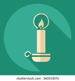 Flat modern design with shadow  Icon candle