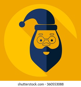 Flat modern design with shadow  Icon elves Father Christmas