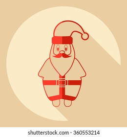 Flat modern design with shadow  Icon Santa Claus