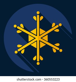 Flat modern design with shadow  Icon snowflake