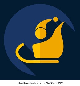 Flat modern design with shadow  Icon elves Father Christmas