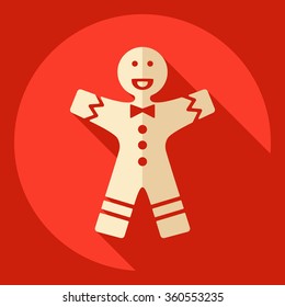 Flat modern design with shadow  Icon Christmas decoration