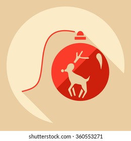 Flat modern design with shadow  Icon Christmas balls