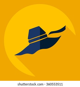 Flat modern design with shadow  Icon hat