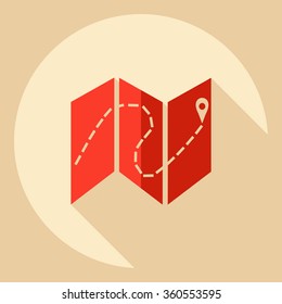 Flat modern design with shadow  Icon map