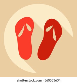 Flat modern design with shadow  Icon sandal