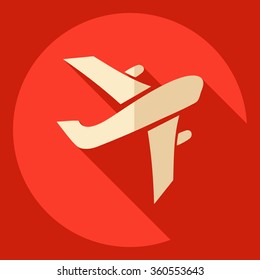 Flat modern design with shadow  Icon aircraft
