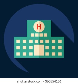 Flat modern design with shadow  Icon hospital