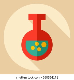 Flat modern design with shadow  Icon flask