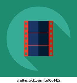 Flat modern design with shadow Icon reel of film