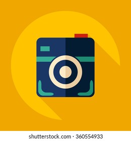 Flat modern design with shadow Icon camera