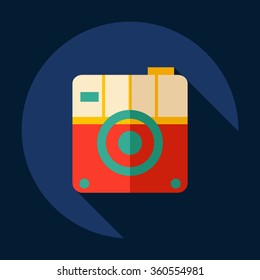 Flat modern design with shadow Icon camera