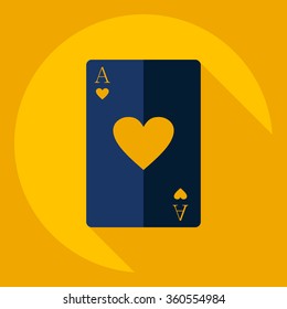 Flat modern design with shadow  Icon poker 