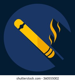 Flat modern design with shadow  Icon cigar