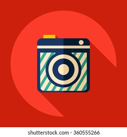Flat modern design with shadow Icon camera