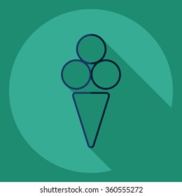 Flat modern design with shadow  Icon ice cream