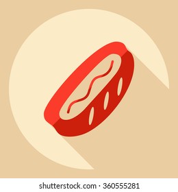 Flat modern design with shadow  Icon hot dog