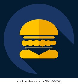 Flat modern design with shadow  Icon burger