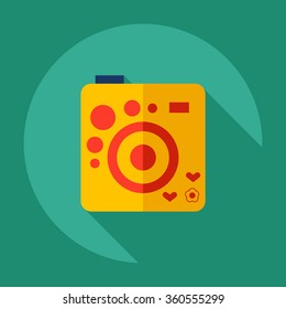 Flat modern design with shadow Icon camera