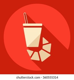 Flat modern design with shadow  Icon coffee