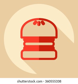 Flat modern design with shadow  Icon burger