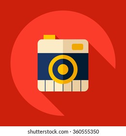 Flat modern design with shadow Icon camera