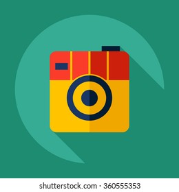 Flat modern design with shadow Icon camera