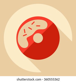 Flat modern design with shadow  Icon donut