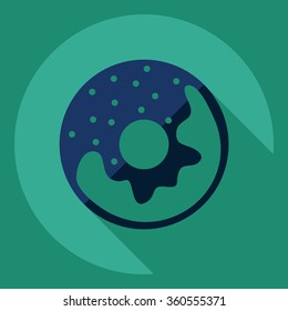 Flat modern design with shadow  Icon donut