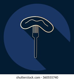 Flat modern design with shadow  Icon Sausage
