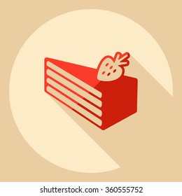 Flat modern design with shadow  Icon cake
