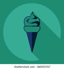 Flat modern design with shadow  Icon ice cream