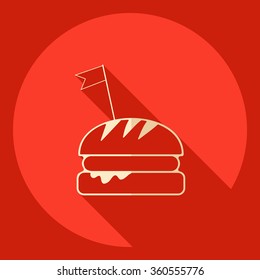 Flat modern design with shadow  Icon hamburger