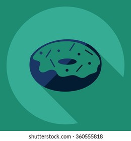 Flat modern design with shadow  Icon donut