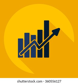 Flat modern design with shadow  Icon schedule increase