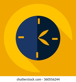 Flat modern design with shadow  Icon time