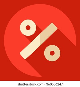 Flat modern design with shadow  Icon percent