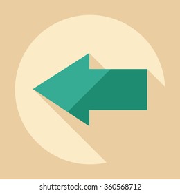 Flat modern design with shadow Icon  arrow