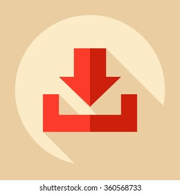 Flat modern design with shadow Icon  arrow