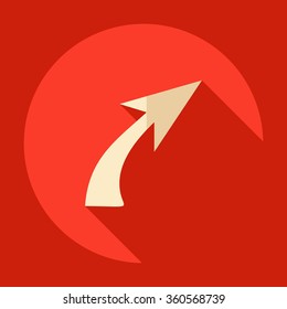 Flat modern design with shadow Icon  arrow