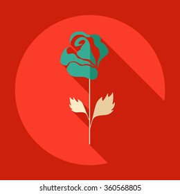 Flat modern design with shadow Icon  flower