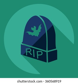 Flat modern design with shadow  Icon headstone