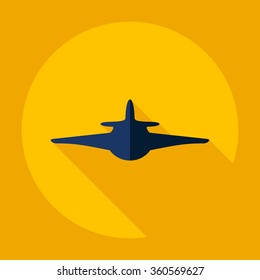 Flat modern design with shadow Icon  plane aircraft