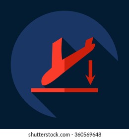 Flat modern design with shadow Icon  plane aircraft