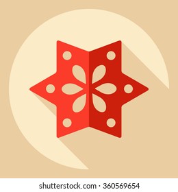 Flat modern design with shadow  Icon snowflake