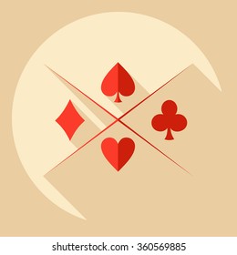 Flat modern design with shadow  Icon poker 