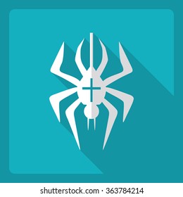 Flat modern design with shadow  Icon spider